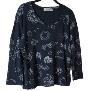 Fresh Produce Black Long Sleeve Floral Shirt